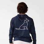 BLUE HEATHER VINTAGE LACY DOG HOODIE TEE