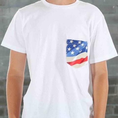 USA! USA! USA! FLAG POCKET TEE