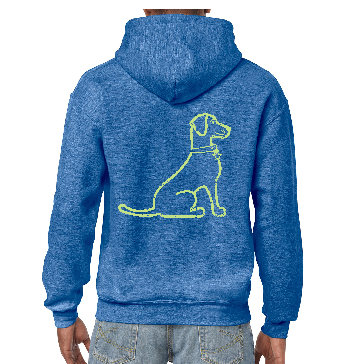 VIntage Lacy Dog Fleece Hoodie Royal Blue Heather