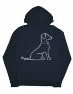 BLUE HEATHER VINTAGE LACY DOG HOODIE TEE