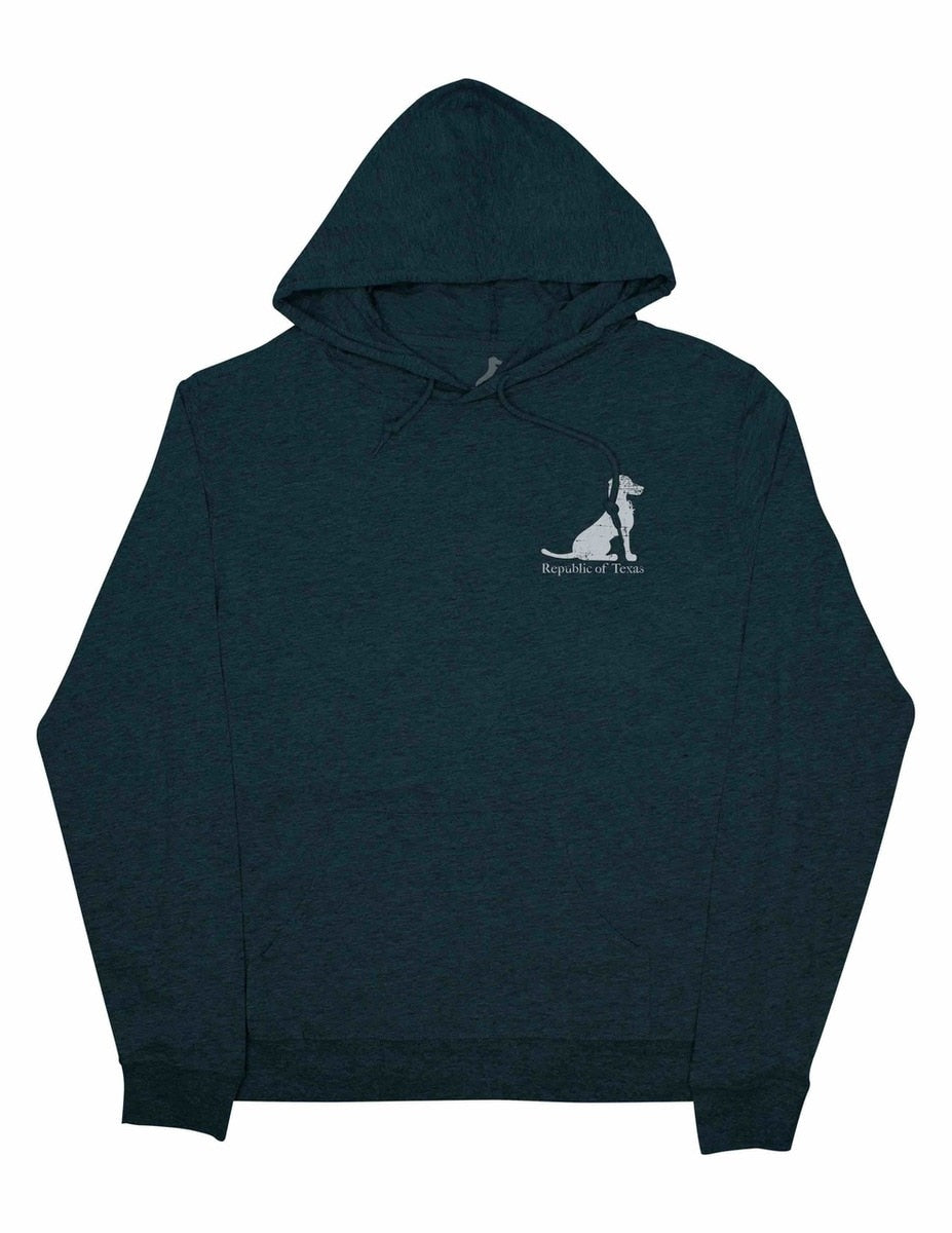 BLUE HEATHER VINTAGE LACY DOG HOODIE TEE